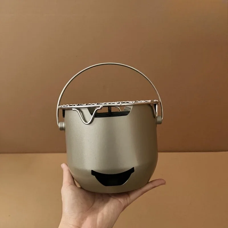 1 Takım mini Taşınabilir Paslanmaz Çelik Kömürlü Izgara, Açık Hava Kampı Barbeküsü için Kompakt Izgara, Ev Pikniği Kampı için