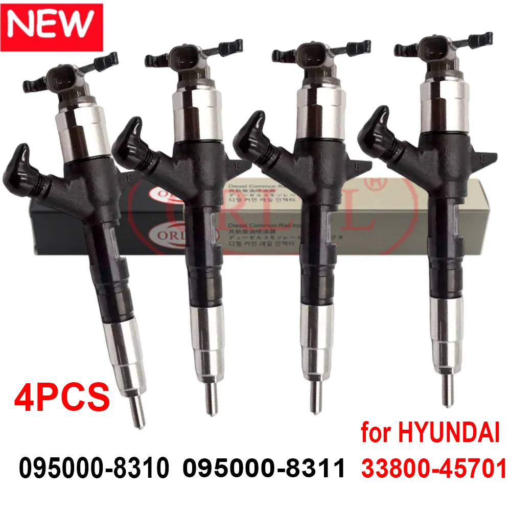 

4 шт. 3380045701 095000-8310 095000-8311 33800-45701 для HYUNDAI D4DC, D4DD, HD65, HD72 дизельный инжектор с общей топливной магистралью