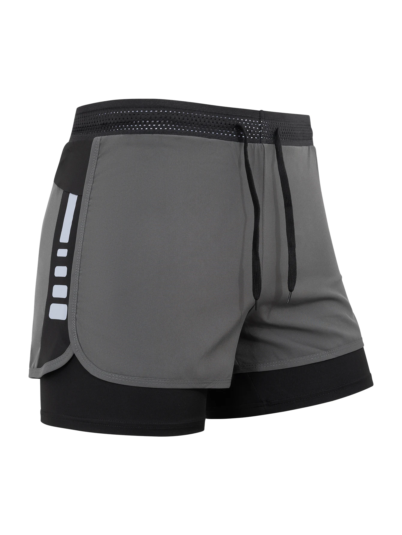 Running Shorts for Men Quick Dry Fit Athletic Workout Shorts 2 in1 With Zipper Pockets With Liner