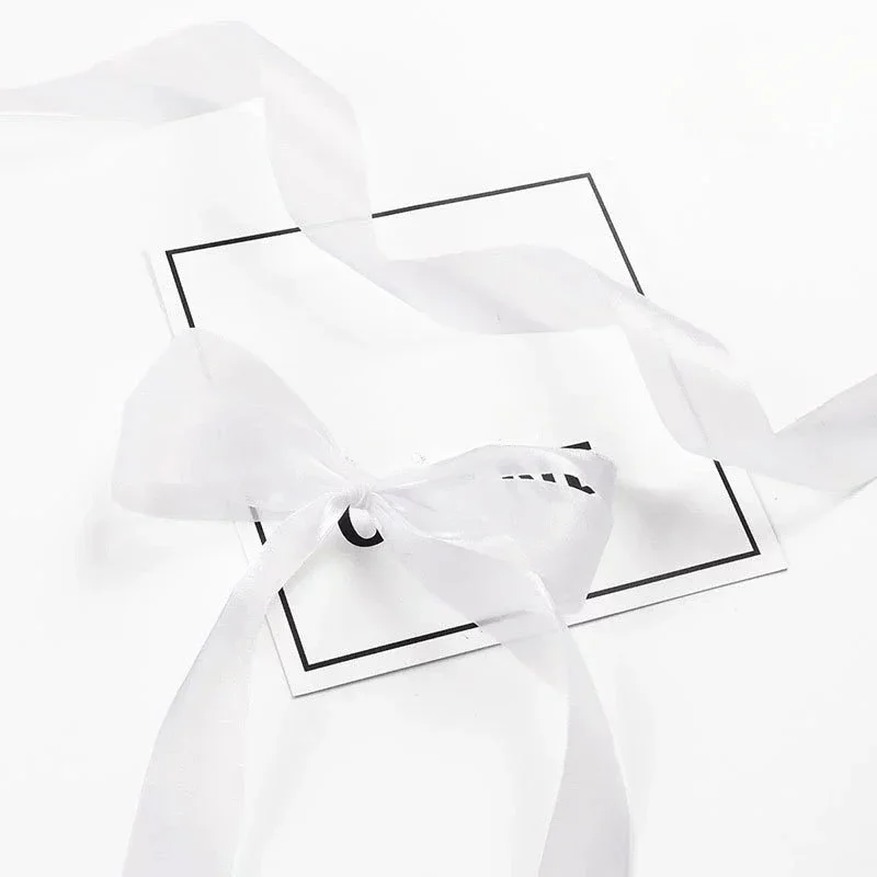 Nastro In Chiffon Di Organza Trasparente, Nero, 2 Rotoli Da 45,7 M X 2,5 Cm, Per Regali, Bouquet, Fai Da Te E Decorazioni Matrimoniali