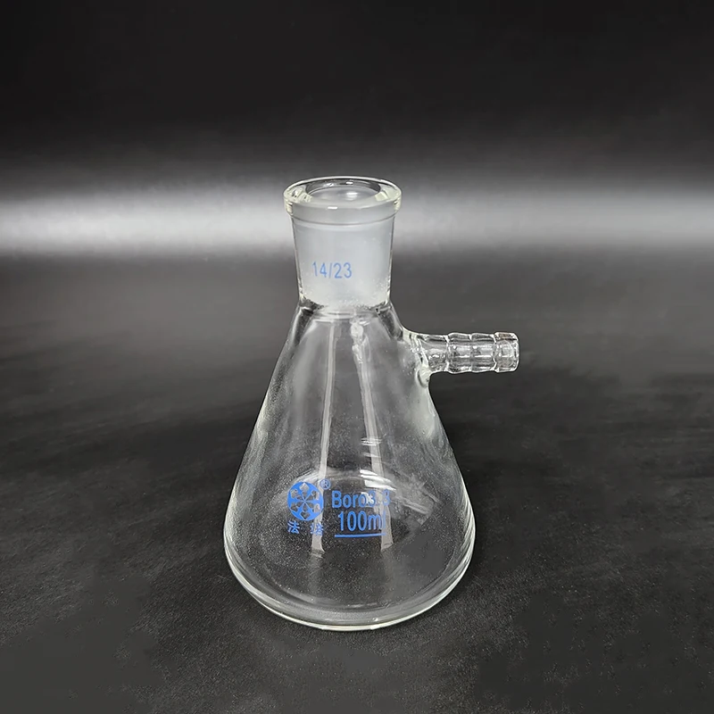 

FAPE Filtering flask with side tubulature,Capacity 100mL,Ground mouth 14/23,Triangle flask with tubules,Filter Erlenmeyer bottle