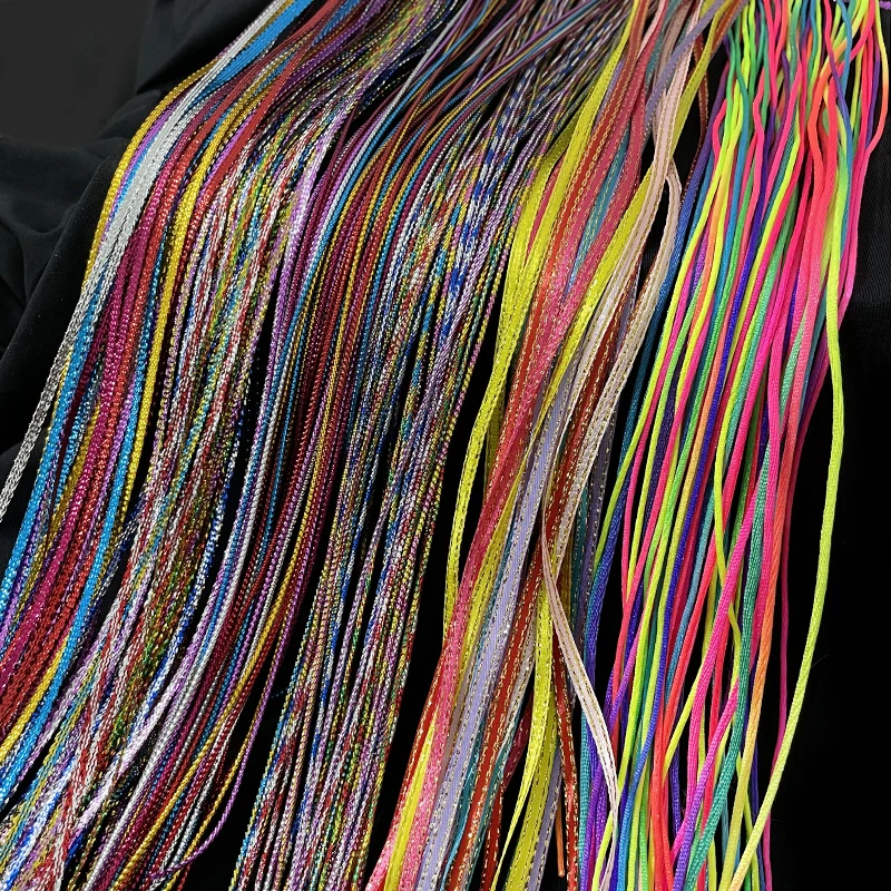 4-30Pcs 90CM Gradient Colorful Rope Tie Hair Women Dirty Braid Hair Rope Hip Hop Headband Kids Children's Ribbon Styling Braider 3