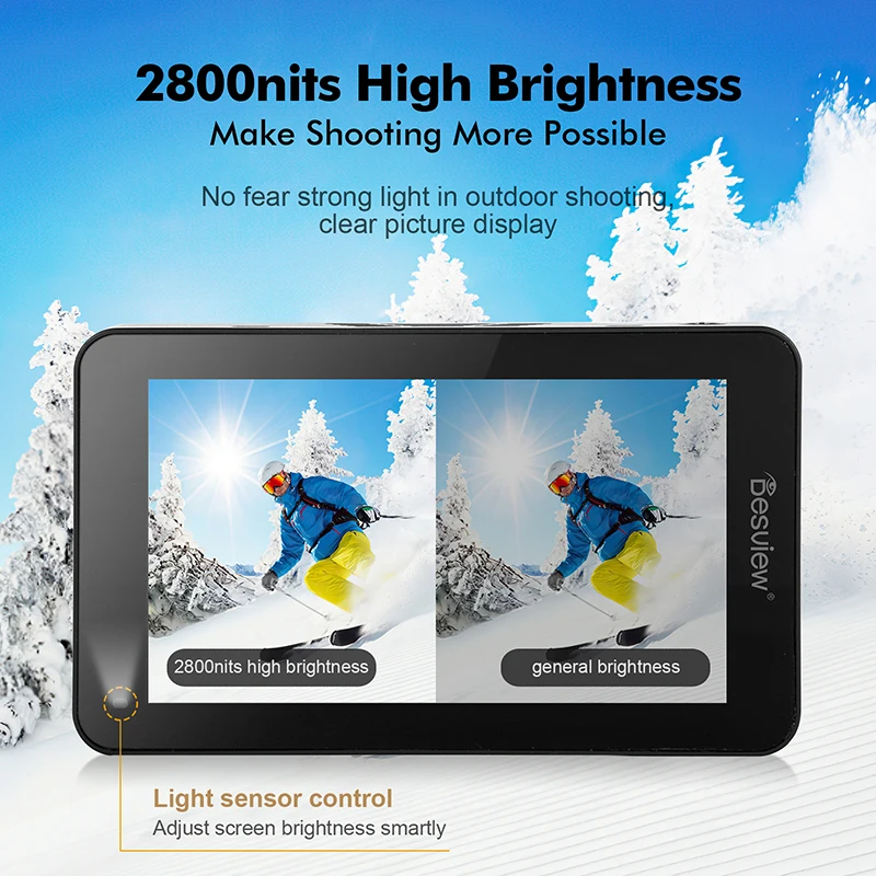Desview R6 UHB 5.5" Camera Field Monitor 4K HDMI Portable Touch Screen Monitor 2800nits IPS Full HDR 1920x1080 DSLR Camera dslr field monitor