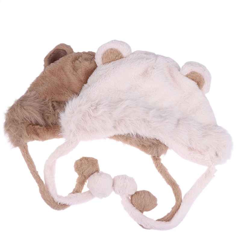 Lindo conjunto de gorro y bufanda con capucha de piel con orejas de oso