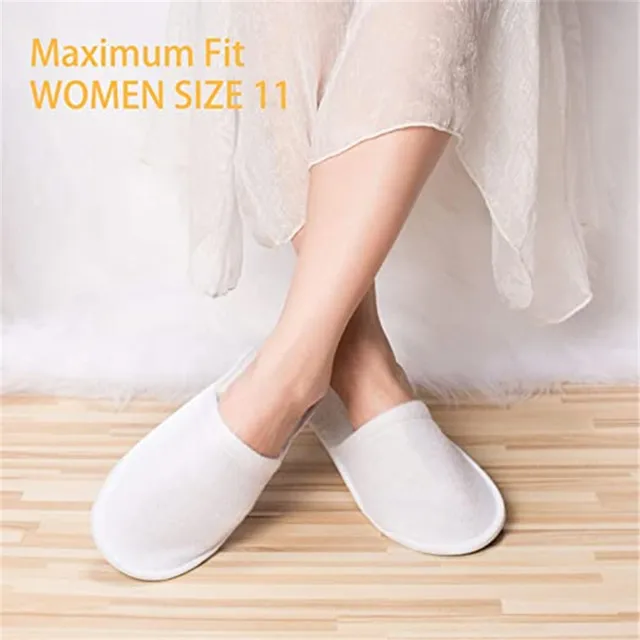 5-100Pairs Disposable Travel Hotel Slippers White Towelling Closed Toe Spa Shoes Bathroom Sets Washroom Shower Bath Accessories 5