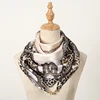 Fashion Leopard Print Chain Square Scarf Shawl Magnetic Suction Design Satin Slik Towel For Women Casual Scarves Wholesale 5