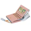 Women's Short Tassel Wallet Printed Contrast Multi Card Wallet Zipper Zero Wallet 6