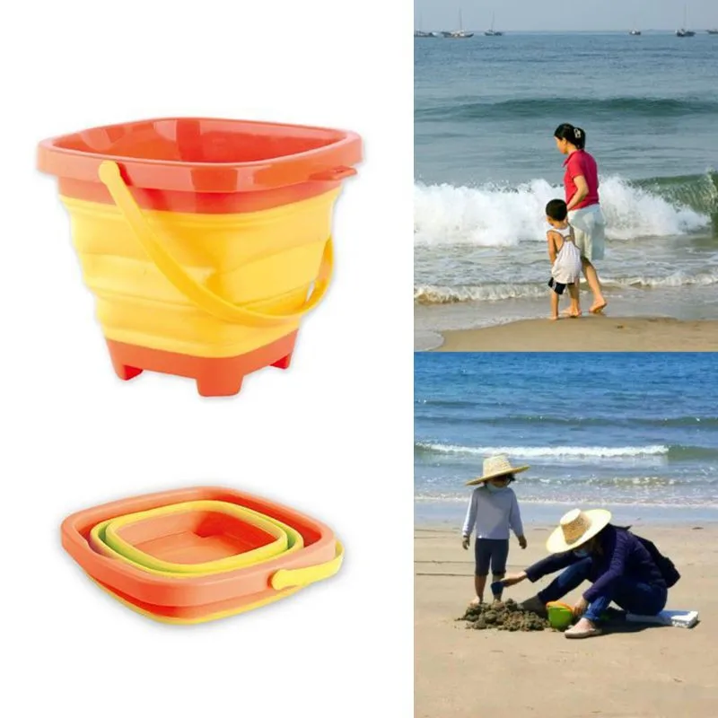 

Soft Plastic Folding Bucket Portable Summer Beach Water Toy Telescopic Bucket Jeux Exterieur Enfant Juguete Summer Toys New