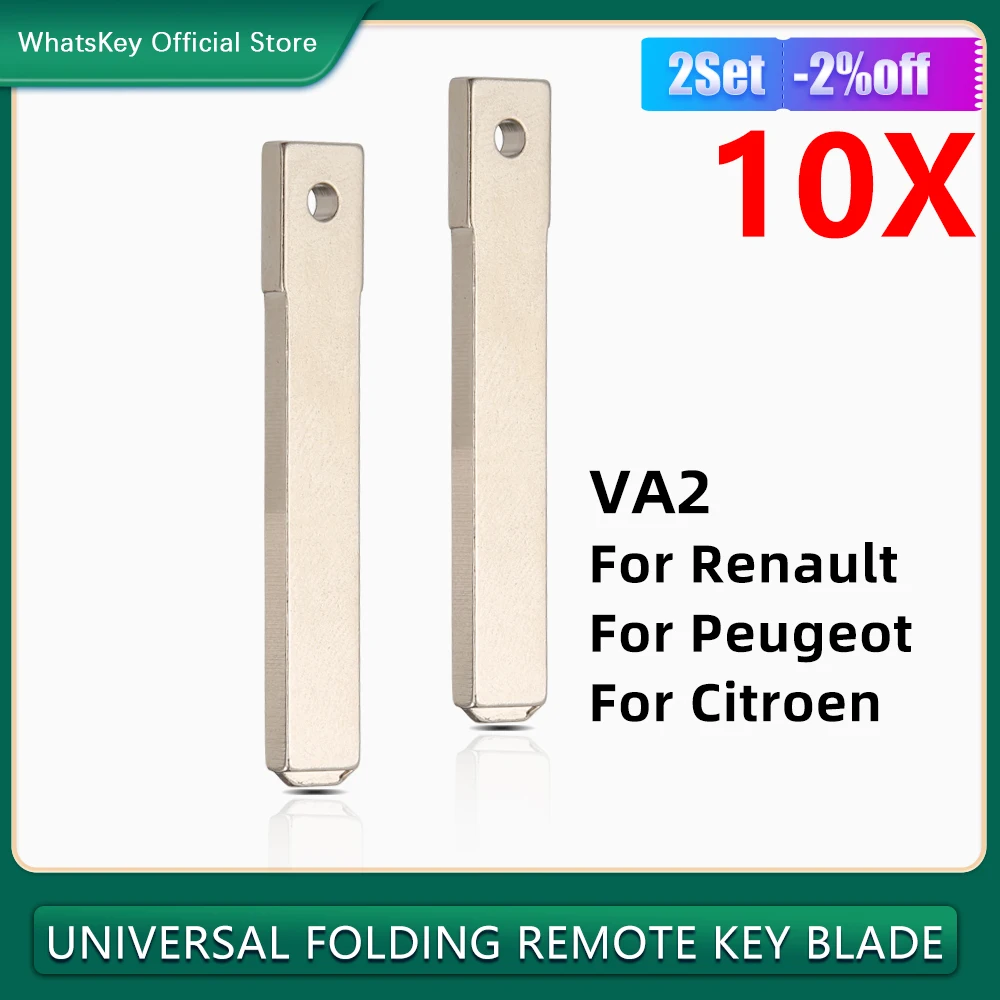 

10Pcs/Lot Original Car Key Blank For Renault Clio Master For Peugeot 307 308 407 For Citroen C2 C3 C4 VA2 Key Blade