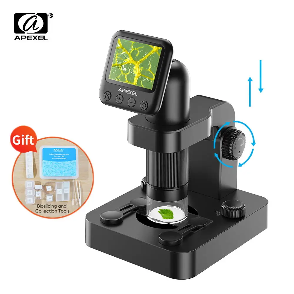 APEXELBiologicalDigitalMicroscopeHDPixelphotovideoPortableLED