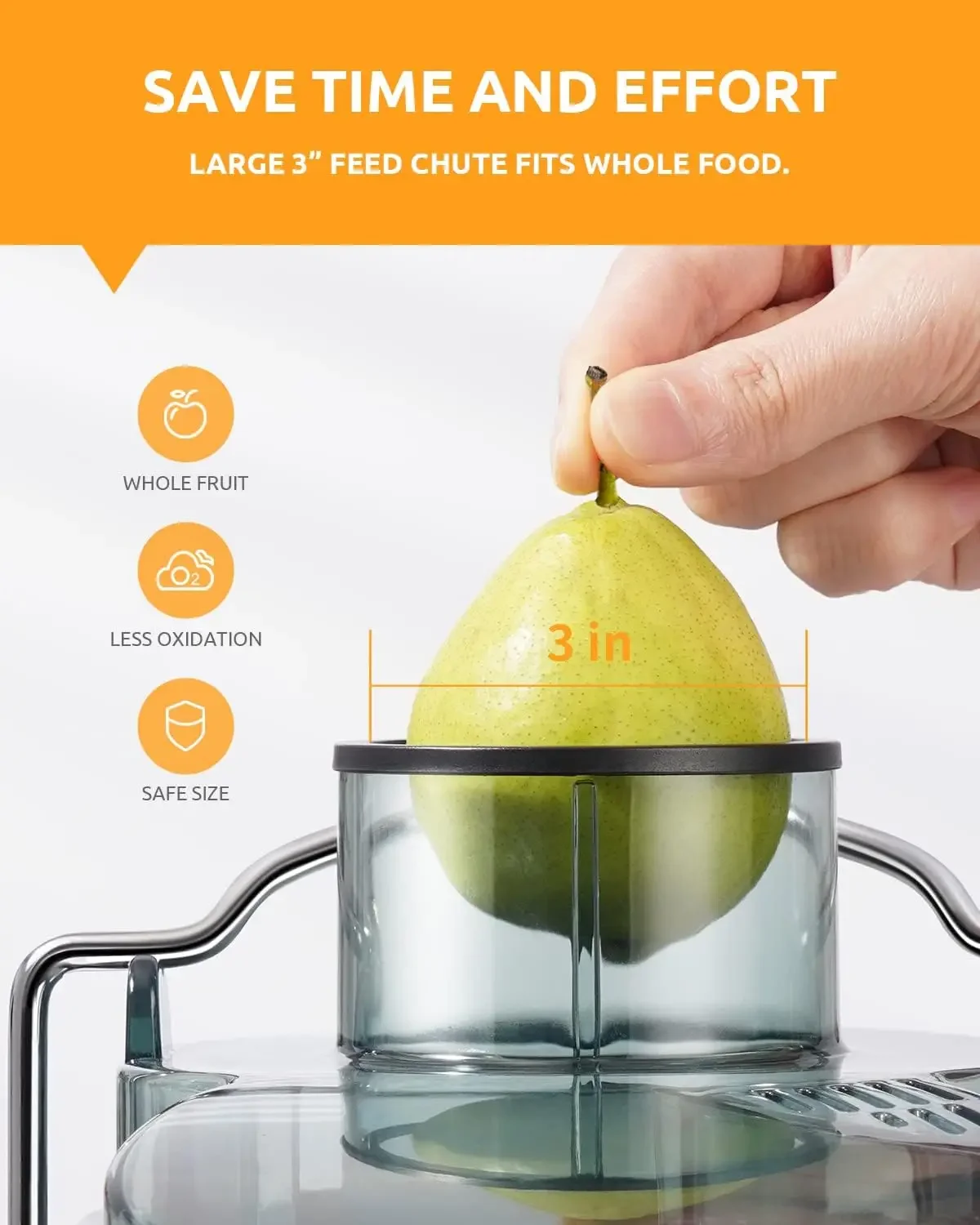Juicer with 800W Motor, GDOR Juicer Machine with 3” Feed Chute, Dual Speeds Juice Maker for Fruits and Veggies, Anti-Drip 3