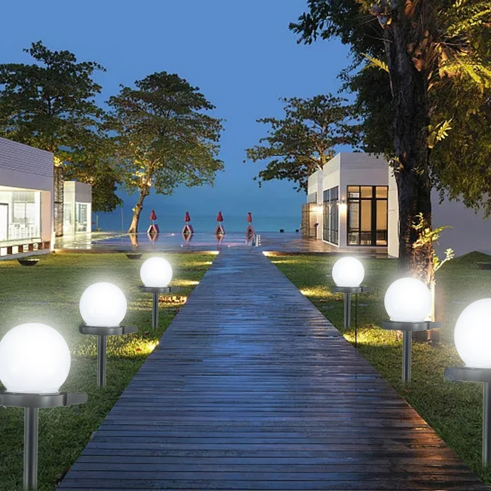 Solar LED Waterproof Lawn Ball Light Pathway Landscape for Home Yard Driveway Decoration Light Solar газонная лампа