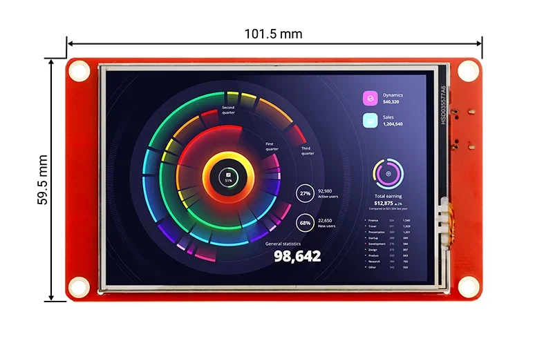 HMI Touch Screen, TFT LCD, ESP32, 320x480