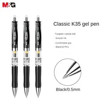 M&G 12 pcs Gel Pen K35/0.5mm Click Gel Pens Classic Bullet Signature, Student/office Pen Black/Blue 2