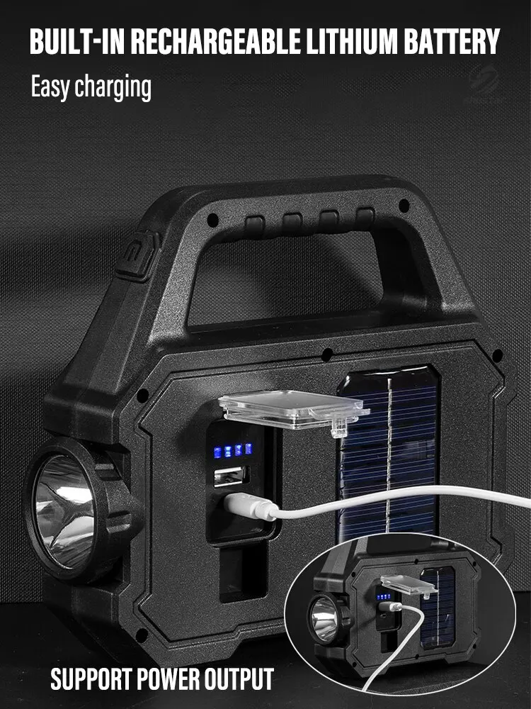 Camping Hochleistungs-LED-Taschenlampen wiederauf ladbare Scheinwerfer  Suchscheinwerfer Doppelkopf mit leistungs starken Lampen perle wasserdicht  - AliExpress