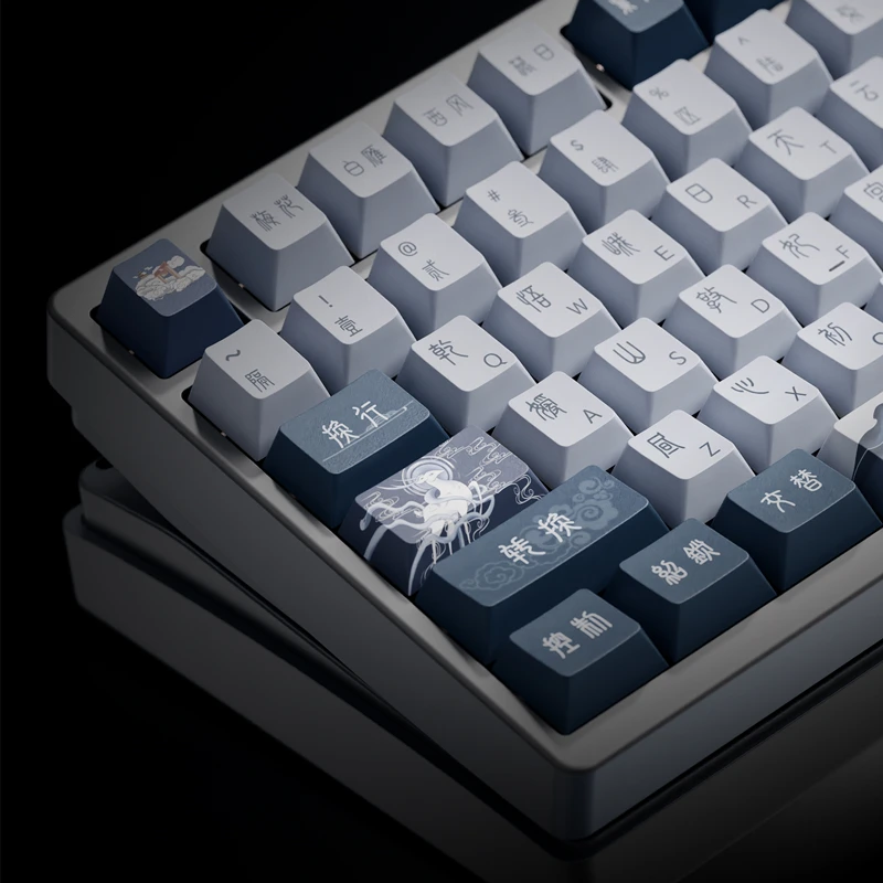 Chaves Conjunto Estilo Chinês Sonho Dunhuang Keycaps Pbt Tintura Sublimação Chave Tampões Cherry Perfil Keycap para 61 64 68 84 96 980 140 - Imagem 4