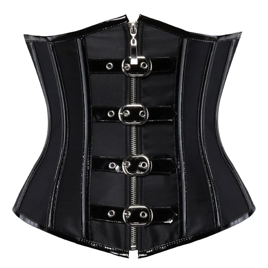 

Steampunk Corsets Leather Underbust Corset and Bustier Steel Boned Waist Cincher Body Shaper