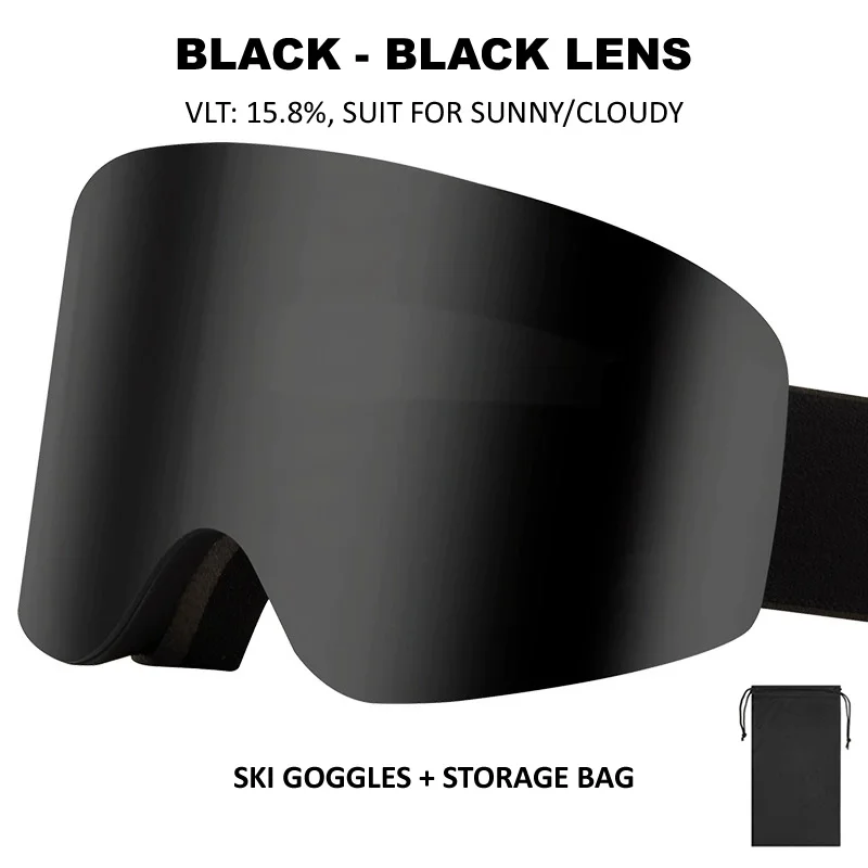 Advanced Frameless Ski & Snowboard Goggles - UV400 Protection & Anti-Fog with Magnetic Lenses
