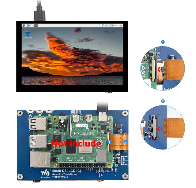 3B/B パソコン・PC周辺機器 GeeekPi Screen Raspberry Pi用10.1