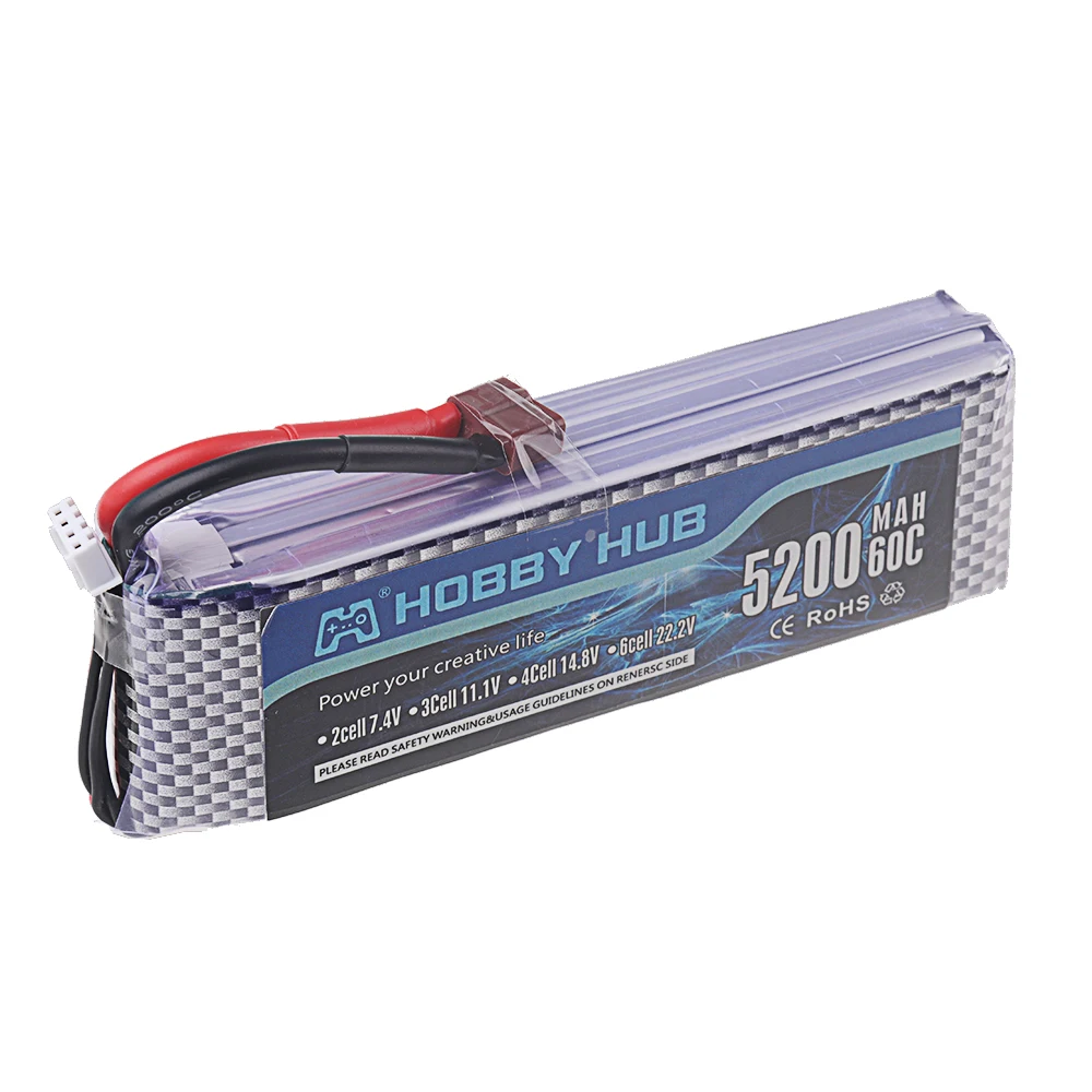 Lot de deux batteries drone 5200mAh LiPo avec câbles et connecteurs visibles