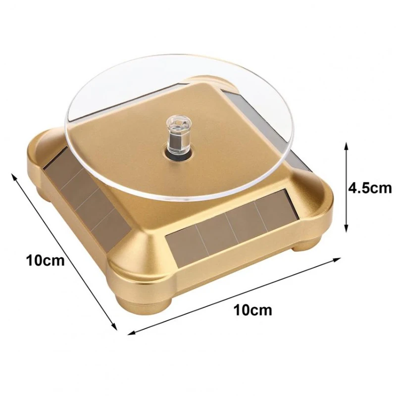 360 Degrees Dual Use Solar Rotating Display Stand Stable Automatic Turntable For Showcase Collection Shelf Rotating Display