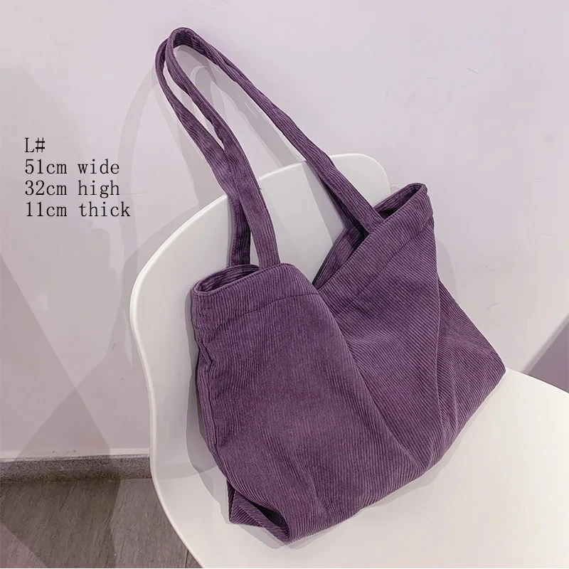 Corduroy Women Shoulder Bag Large Capacity Tote