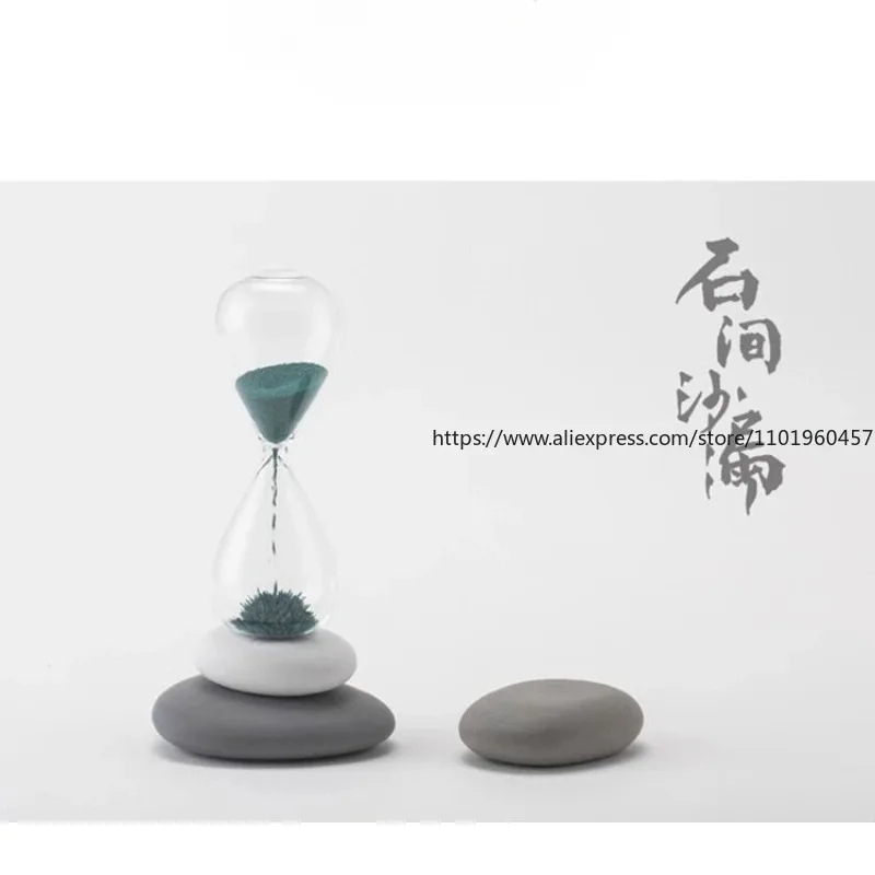 스톤 모래시계 자석 창의적 장식품 스트레스 해소 사무실 책상 고급 상품 선물 생일 발렌타인데이