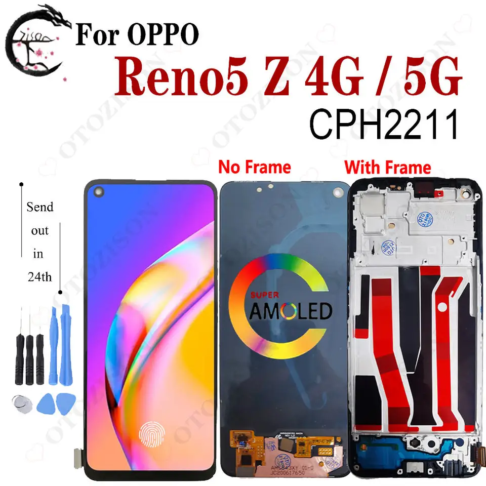 Super AMOLED LCD With Frame For OPPO Reno5 Z Display CPH2211