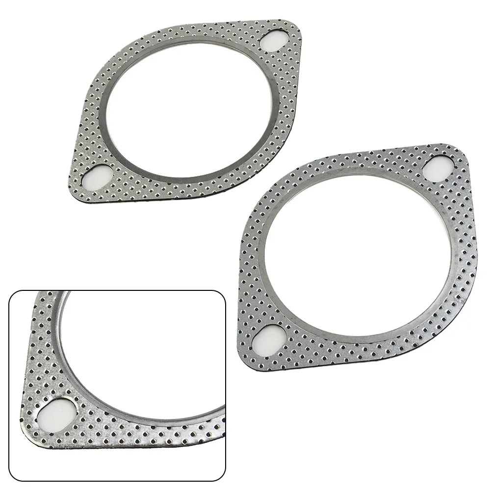 Car Downpipe Flange Gasket Exhaust System 76mm Accessories Metal Multi Layer Reinforced 2x3" Inch exhaust gasket