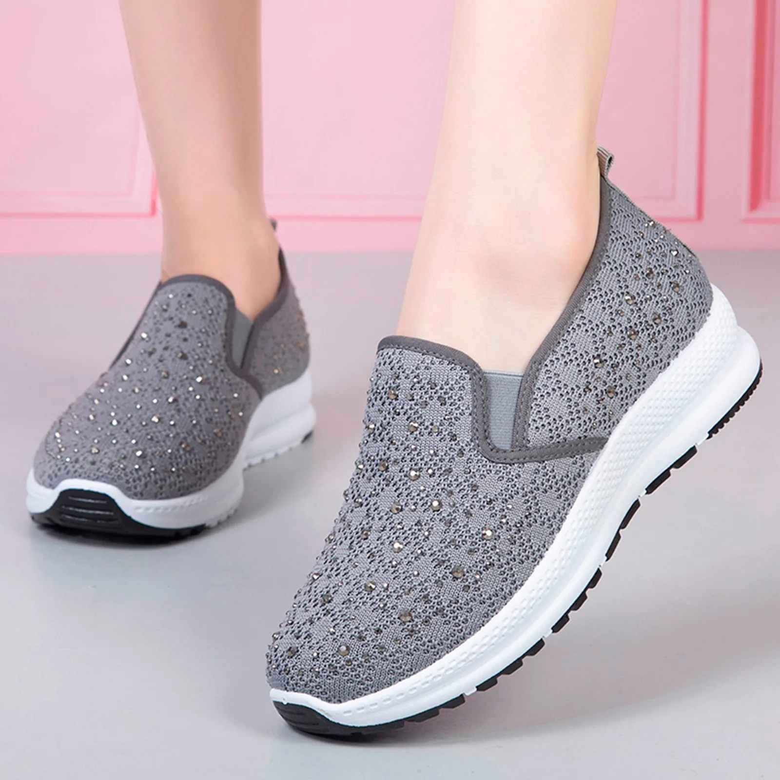 2022 New Ladies Mesh Crystal Sport Shoes Fashion Woman Tennis Shoes