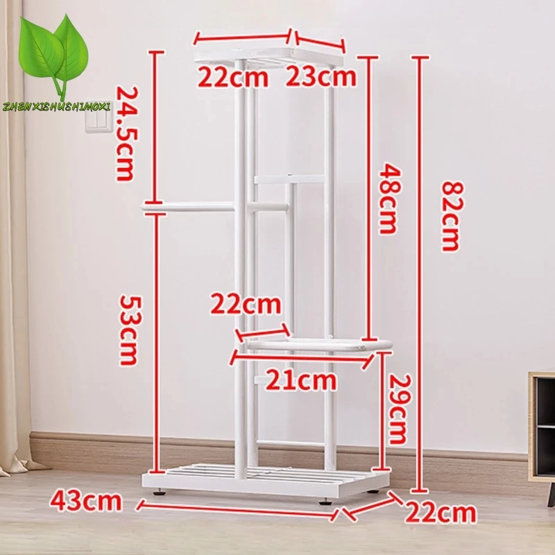 Metal Flower Pot Holder 4 Tier 5 Potted Plant Stand Storage Rack Display Stand Indoor Garden Decor