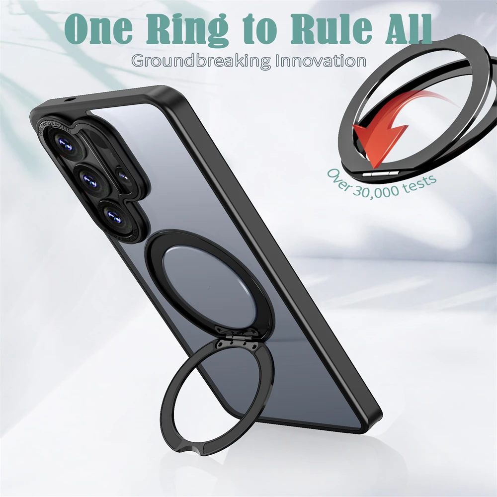 Matte Hülle für Magsafe für Samsung Galaxy S26 S25 S24 Ultra S22 S24+ S23 FE Edge 360 ° Rotierender Magnetring, transparente Abdeckung – Detail 12