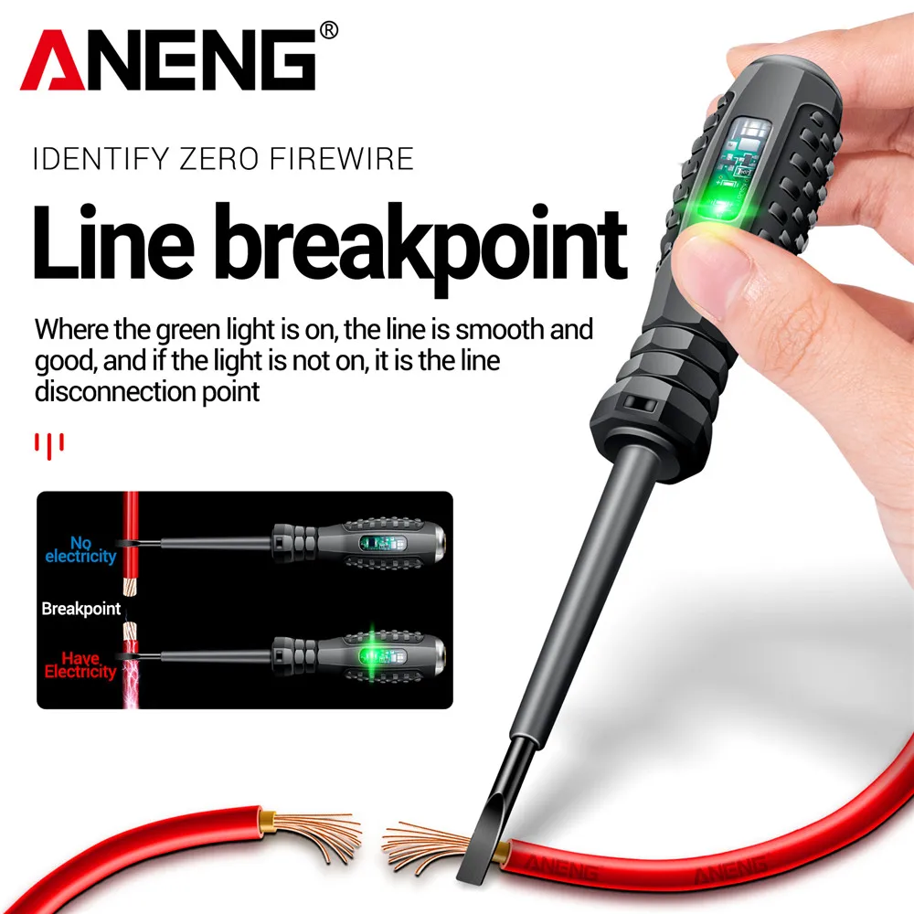 Electric Tester Pen ANENG B05 Word/cross Screwdrivers Insulated Neon Bulb Indicator Meter Electrician Highlight Pocket Tester Pen Tools