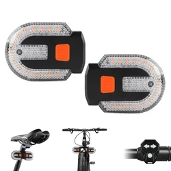 Enhanced USB Rechargeable Bike Tail Light with Turn Signal and Multiple Modes (A pair - black)
