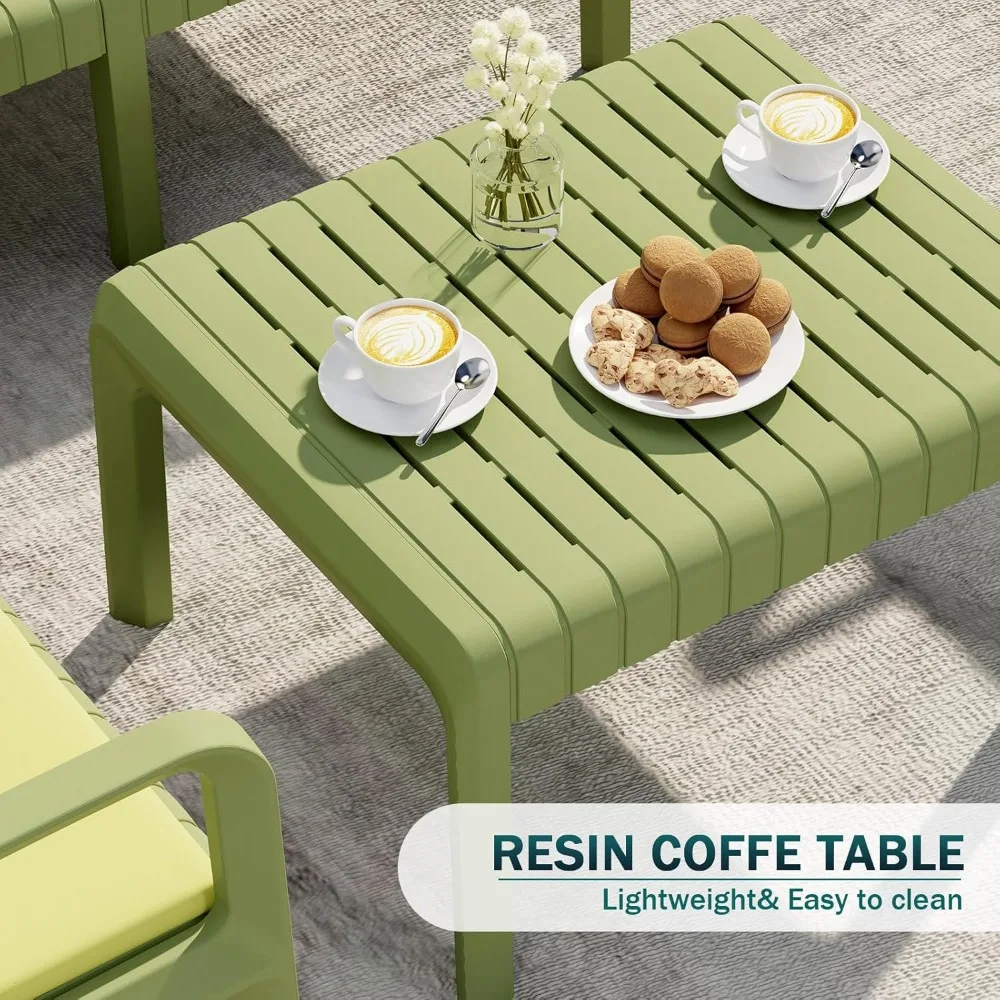 Resin Patio Furniture Set,No Rust Modular Outdoor Sectional Sofa Set, All Weather Patio Conversation Set, for Backyard 6