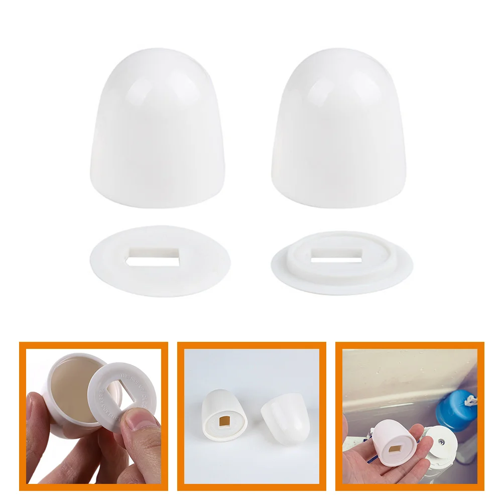 

1 Pair of Universal Toilet Bolt Caps Plastic Toilet Push-On Bolt Caps Convenient Toilet Bolt Caps Supplies