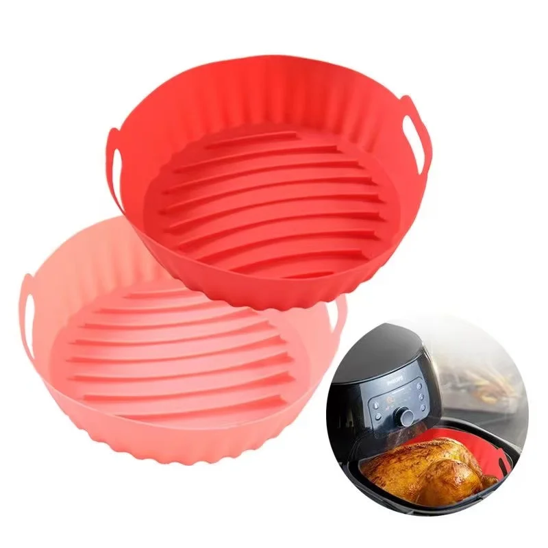 

Air Fryer Silicone Baking Tray for Reusable Air Fryer Silicone Insert for Air Fryer Easy Cleaning Silicone Pot Oven Accessories