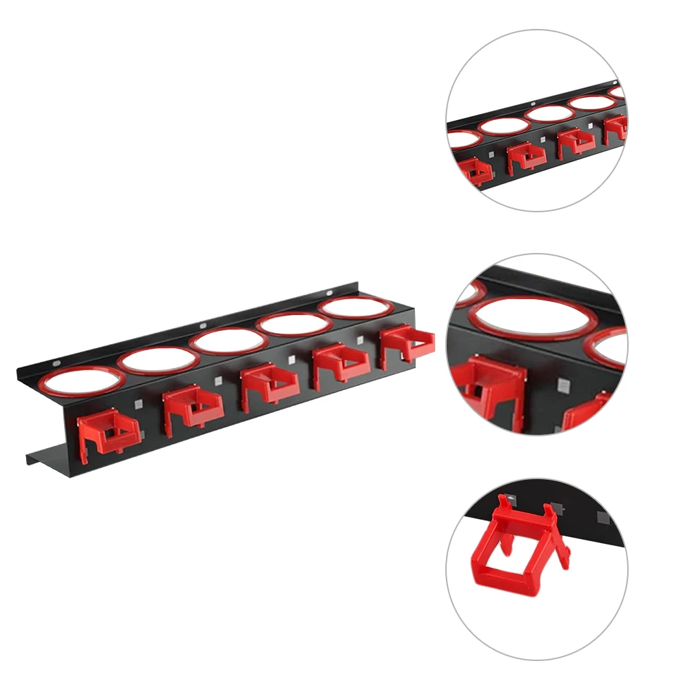 Wall Mounted Spray Bottle Storage Rack 5 Holes ABS Metal