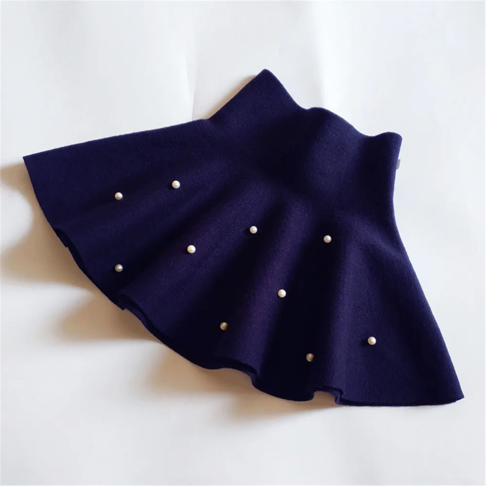 1-10Y Teenage Spring Fall Winter Tutus Child Toddler Clothes Baby Tutu Skirt School Girls Beads Skirts Mini Pleated Skirt AA6084