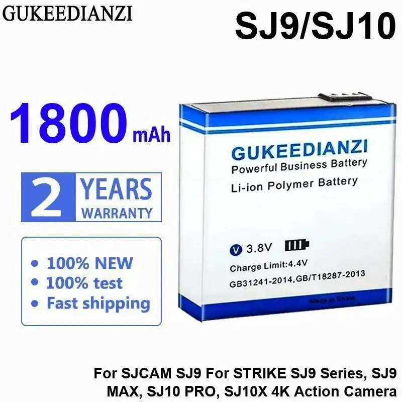 Batterie longue durée 1800mAh pour SJCAM SJ9 SJ10 M20 SJ6 SJ8