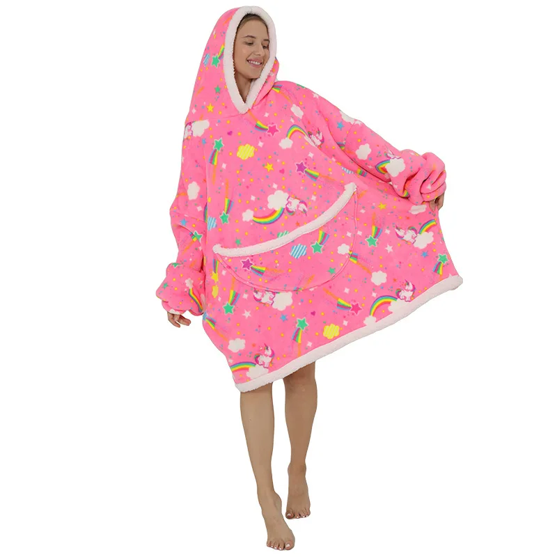

Oversized Blanket Hoodie - Sherpa Fleece Wearable Blanket for Unisex Adult Women Men, Fluffy Giant Comfortable Hooded Sweatshirt