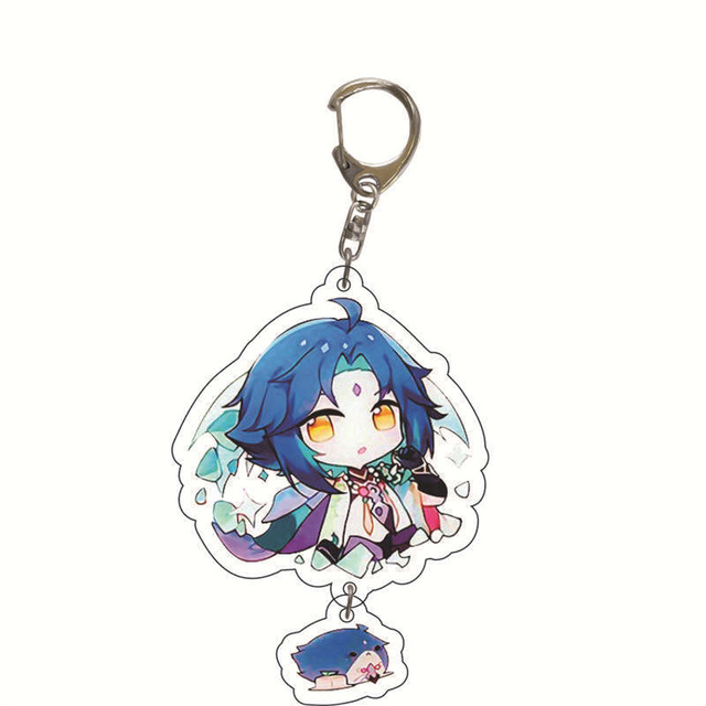 Game Genshin Impact Keychain Raiden Shogun Hutao Kaedehara Kazuha Xiao Yoimiya Cartoon Pendant Keyring Jewelry Accessories