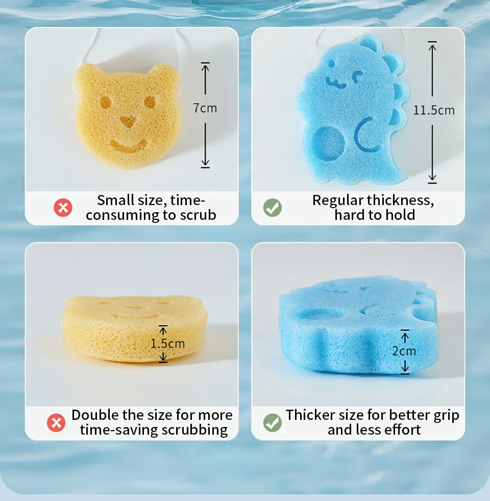 Description Picture 5 of itemAIBEDILA Baby Duck Shape Bath Sponge Infant Shower Environmental friendly Cotton Scrub Body Bath Brushes Spa Sponge Cleaning