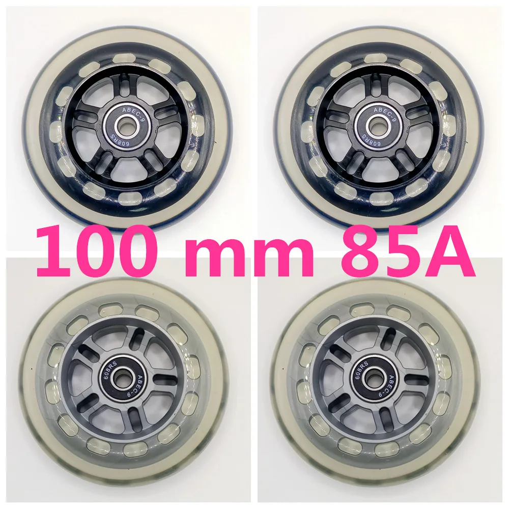 skate wheel scooter wheel 100 mm 100x24 mm transparent color