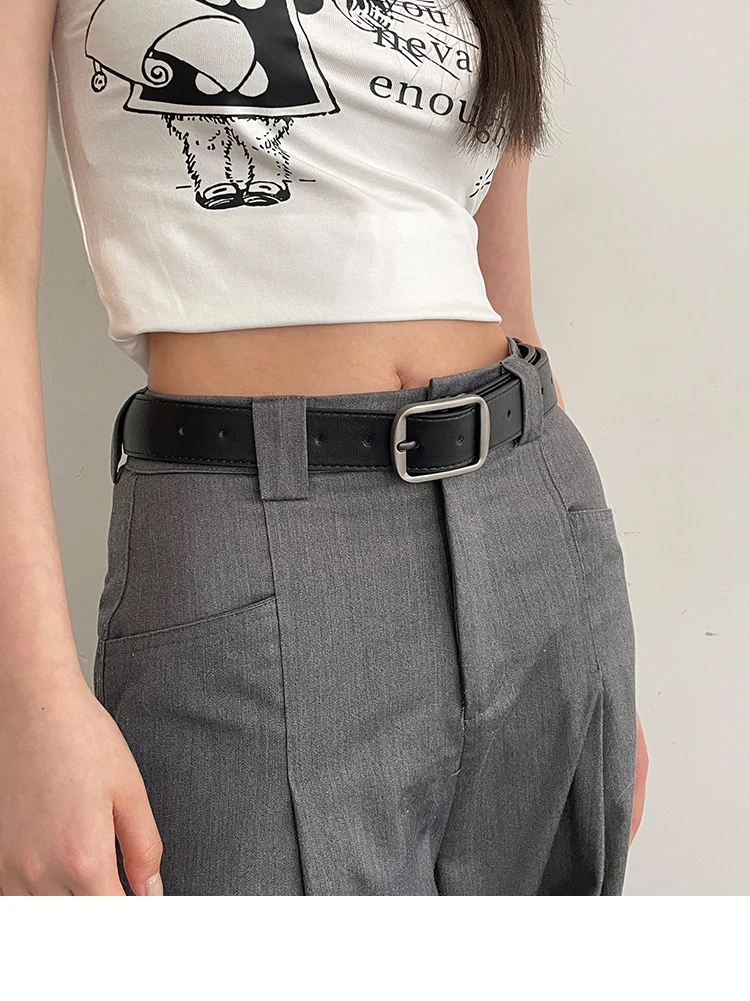 Womens Decorative Wide Belt - Versatile Black Jeans Belt for Summer 2024