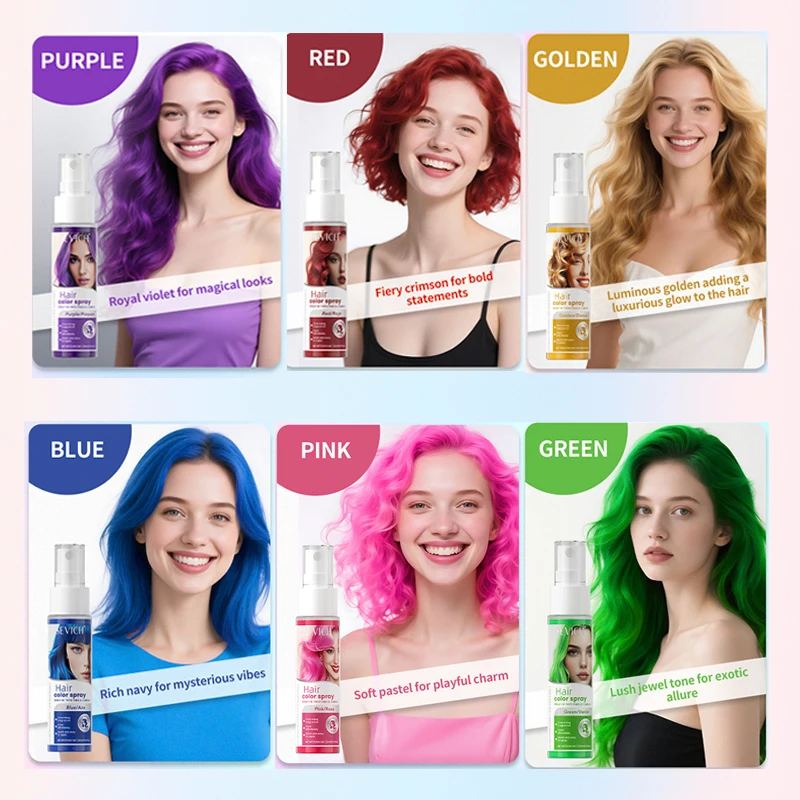 Hair Color Spray Temporary Diy Hair Dye Spray Halloween Party Costume Instant Styling Disposable Tools 30ml