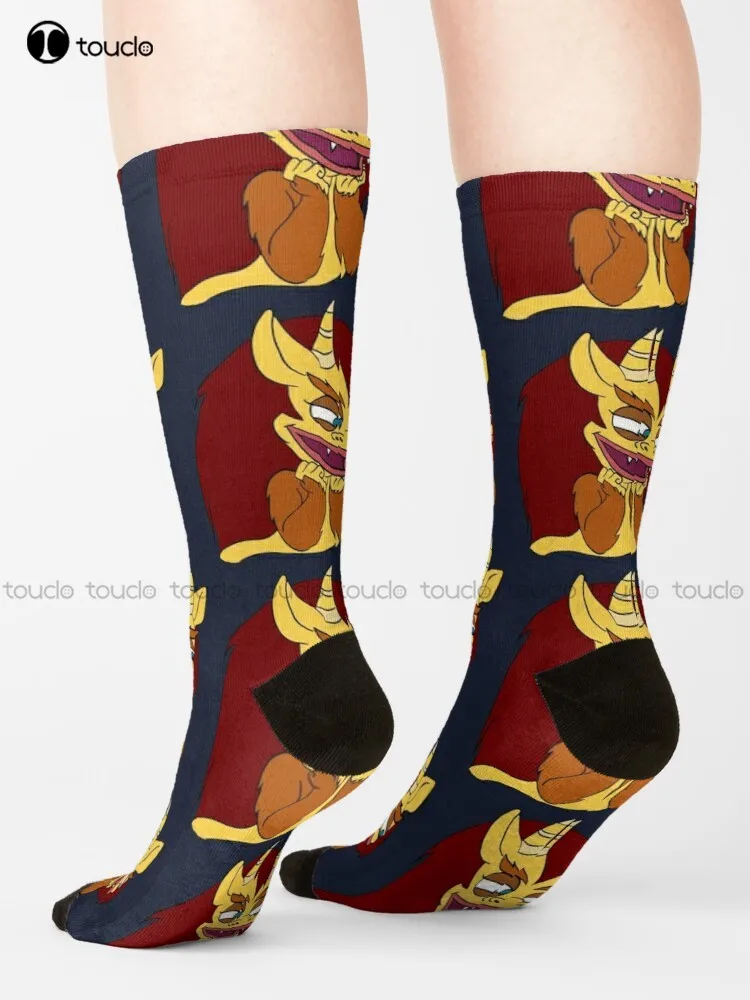 Parrucca The Ormone Monster Big Mouth - Fan Art Socks Pink Softball Socks Cute Pattern Funny Autumn Best Cartoon Girls Streetwear