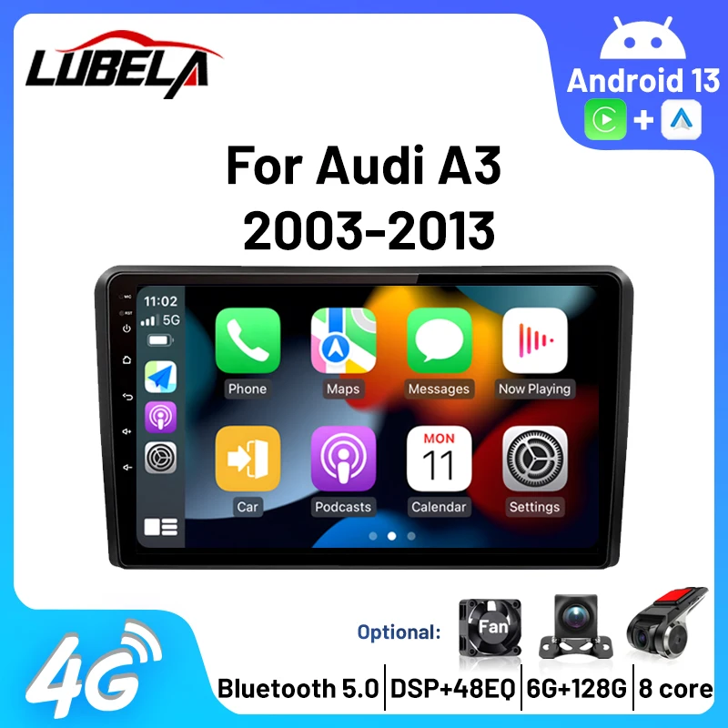 Carplay Android Auto Android Wirelss WIFI GPS Autoradio da 9 pollici per Audi A3 8P 2003-2013 lettore multimediale radio Canbus Player