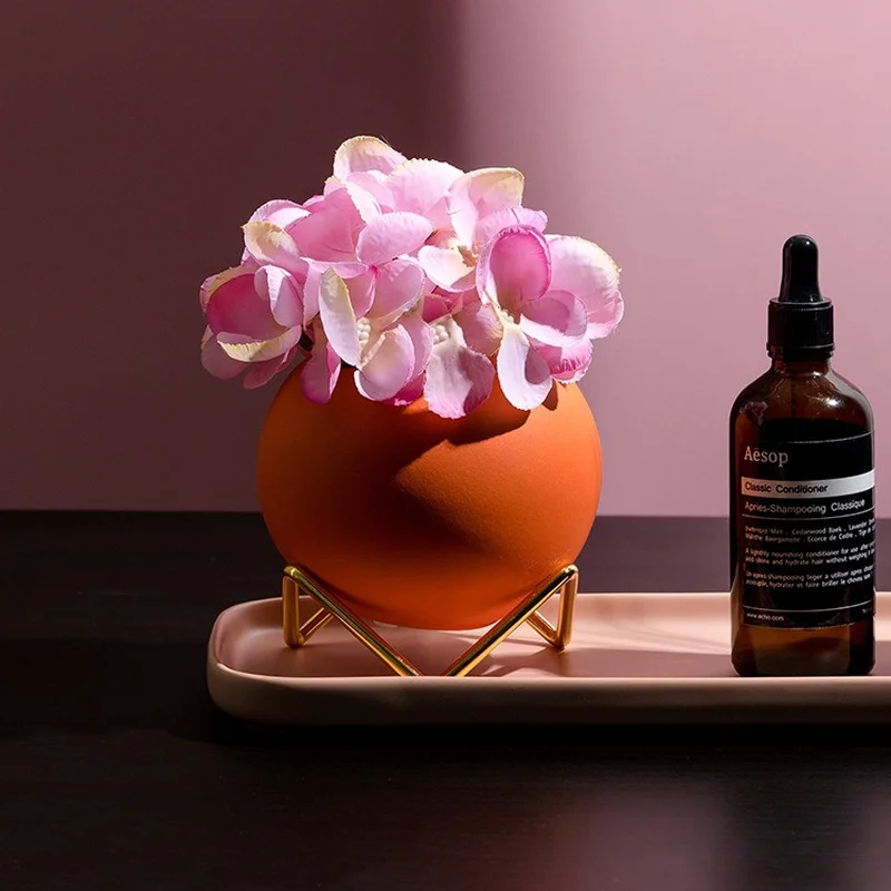 

Desktop Decoration Living Room Table Decoration Vase Crafts Nordic Ceramic Flower Pot Color Round Flower Pot Decoration Modern