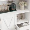 60.4" Farmhouse Kitchen Storage Cabinet, Freestanding Cabinet with Doors and Shelves, White 6